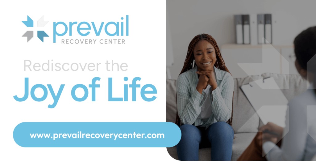 Prevail Recovery Center homepage screenshot